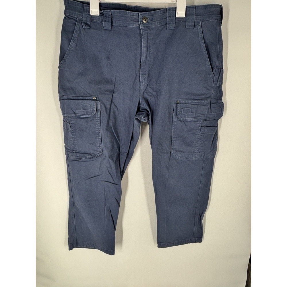 Duluth Trading Mens Flex Fire Hose Pants 40 X29 Stretch Workwear Blue Relaxed